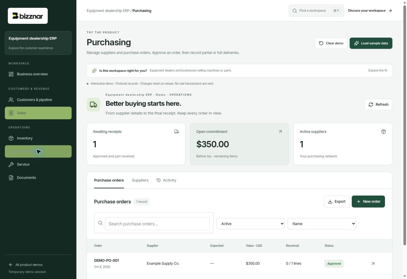 Bizznar · Purchasing