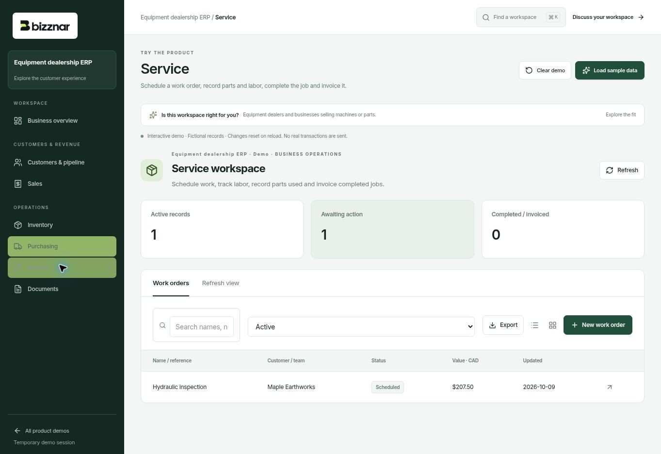 Bizznar · Service