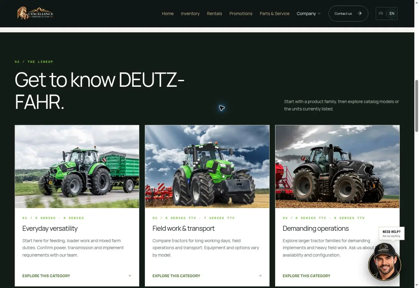 Brand presentation page