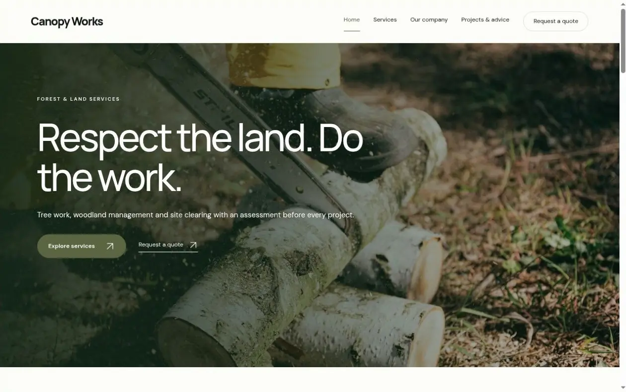 Canopy Works website template