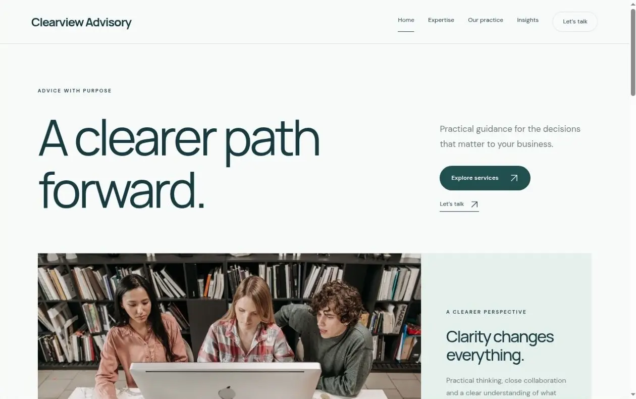 Clearview website template