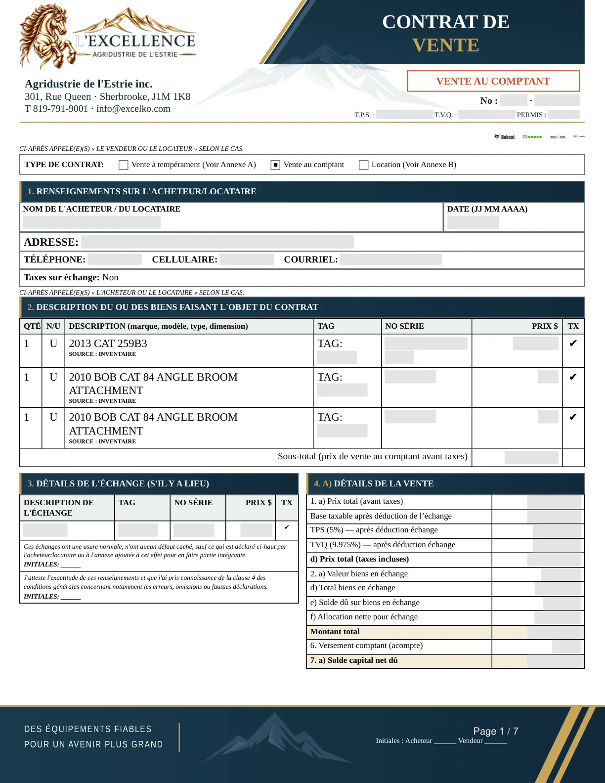 Branded sales contract