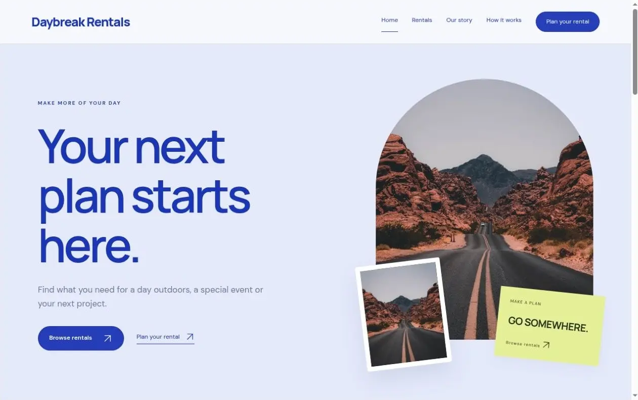 Daybreak Rentals website template