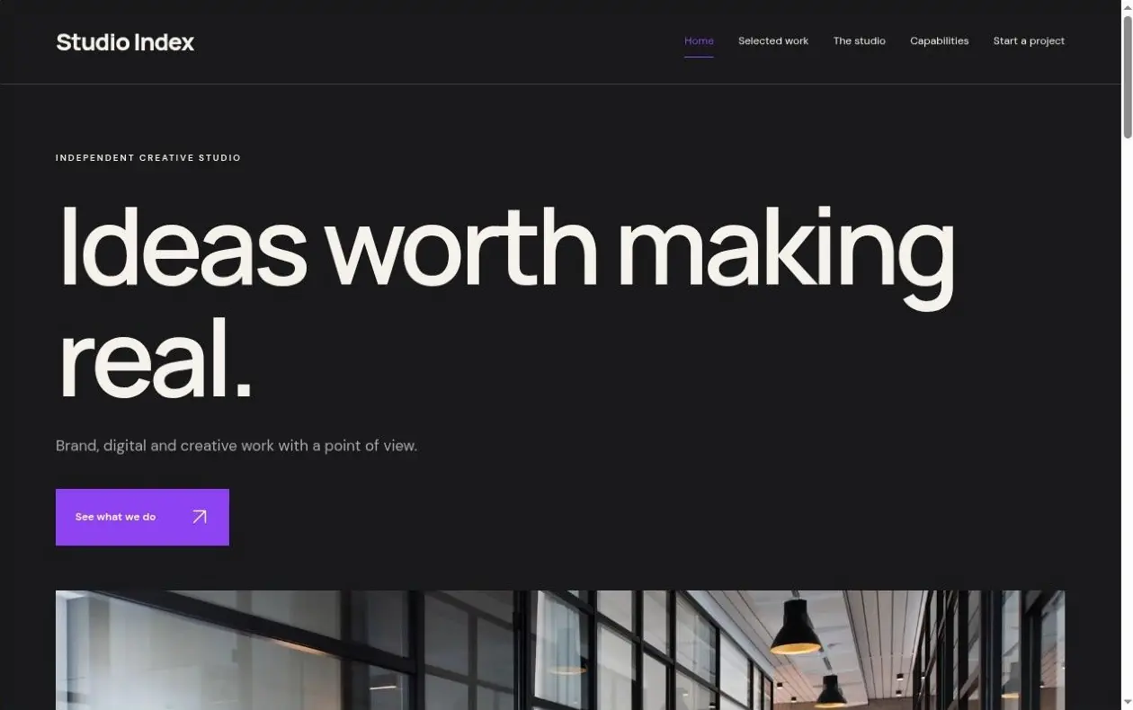 Studio Index website template
