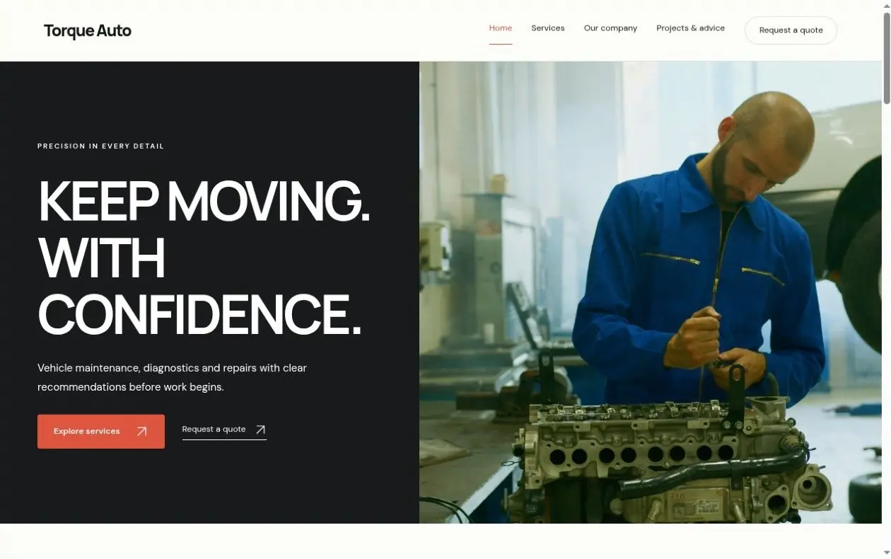 Torque Auto website template