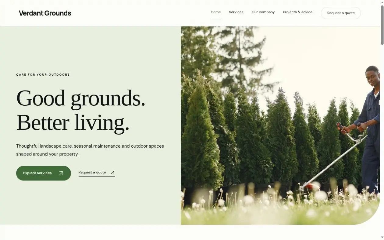 Verdant Grounds website template